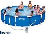 Каркасный сборный бассейн Intex Metal Frame Pool. 366 х 76см. с фильтром, 28212, фото 6
