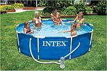 Каркасный сборный бассейн Intex Metal Frame Pool. 305 х 76 см. с фильтром, 28202, фото 3