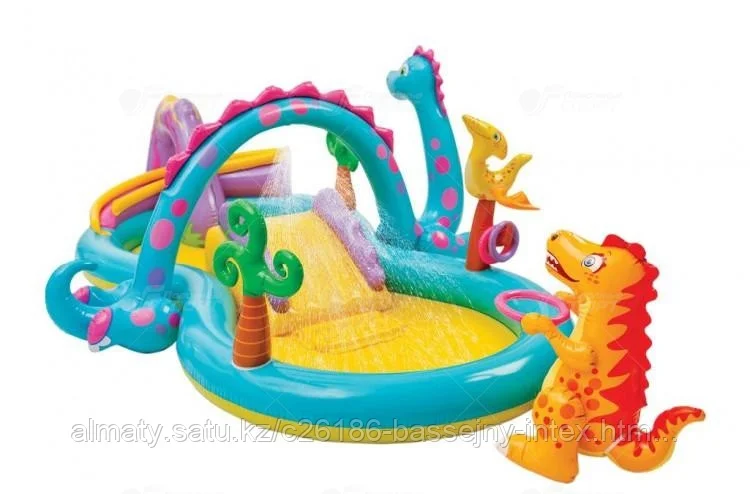 Intex Игровой центр бас. с горкой Dinoland 333х229х112см, до 81кг, от 3 лет, 57135