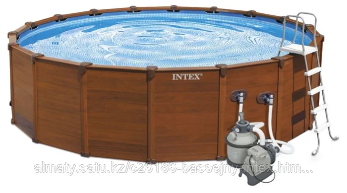 Intex Каркасный бассейн Graphite Panel 478х124 см, 16805л, песочн.фил-насос, лестница, тент, подстилка
