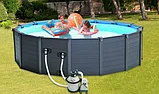 Intex Каркасный бассейн Graphite Panel 478х124 см, 16805л, песочн.фил-насос, лестница, тент, подстилка, фото 5