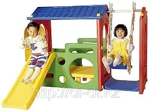 Игровой центр Дом с крышей горкой и качели