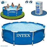 Каркасный сборный бассейн Intex Metal Frame Pool. 305 х 76 см. с фильтром, 28202, фото 5