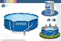 Каркасный сборный бассейн Intex Metal Frame Pool. 366 х 76см. с фильтром