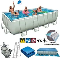 Каркасный прямоугольный бассейн  Intex Ultra Frame Pool. 549 х 274 х 132 см.( песочный фильт)