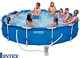 Каркасный сборный бассейн Intex Metal Frame Pool. 366 х 76см. с фильтром, 28212, фото 5